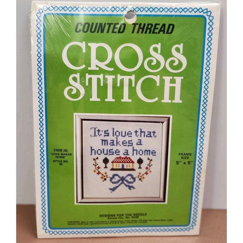 Vintage Love Makes A House A Home Counted Cross Stitch Kit